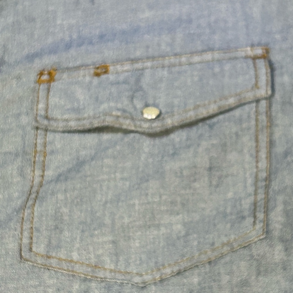 Key Western Wear Chambray Shirt, Pearl Snaps, Large - Picture 5 of 10